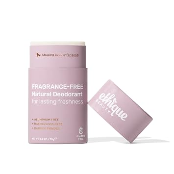 Ethique Minimalist Unscented Deodorant Stick for Men & Women - Natural Aluminum-Free, Plastic-Free, Vegan, Cruelty-Free, Eco-Friendly, 2.47 oz