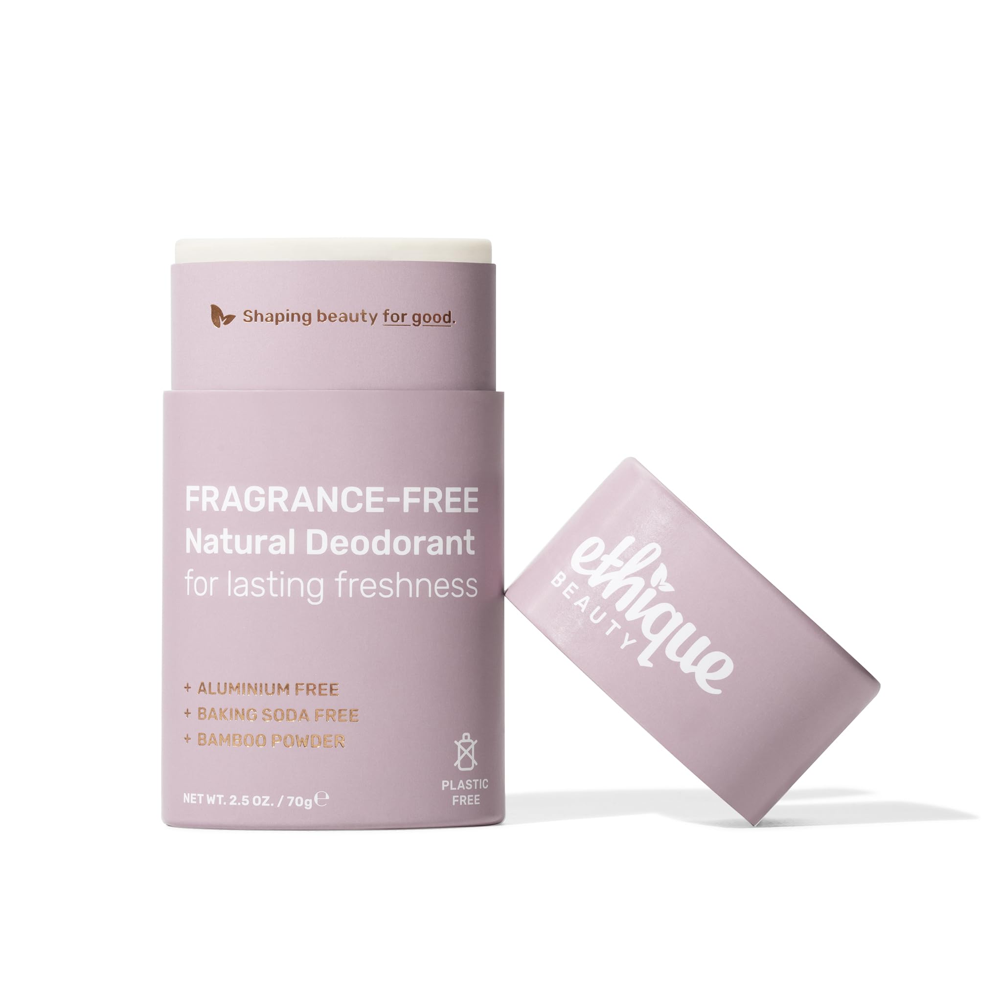 Minimalist Unscented Deodorant Stick for Men & Women - Natural Aluminum-Free, Plastic-Free, Vegan, Cruelty-Free, Eco-Friendly, 2.47 oz (Pack of 1)