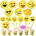 foci cozi Emoji Party Supplies 164ct Emoji Paper Plates 7" and 9" Emoji Paper Cups Napkins Emoji Utensils Serve 24