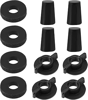 12pcs Kit de Remplacement pour Berkey Système de Filtration d'Eau, Entretien du Système de Filtration d'Eau Comprend 4pcs Écrous à Oreilles 4pcs Joints et 4pcs Bouchons en Silicone(Noir)
