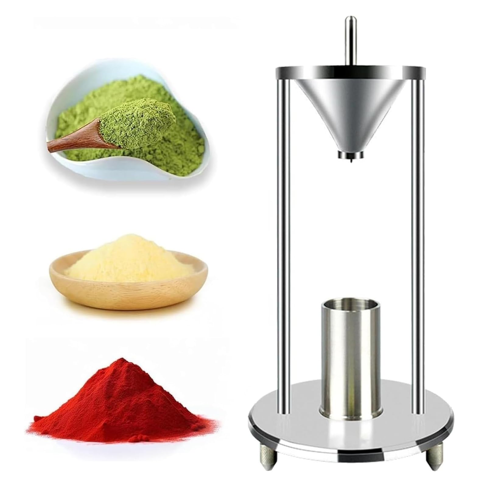This Bulk Density Tester - Stainless Steel Powder Apparatus for Laboratory Testing - Easy to Clean Professional Kit for Chemical Powder and Granule Particles