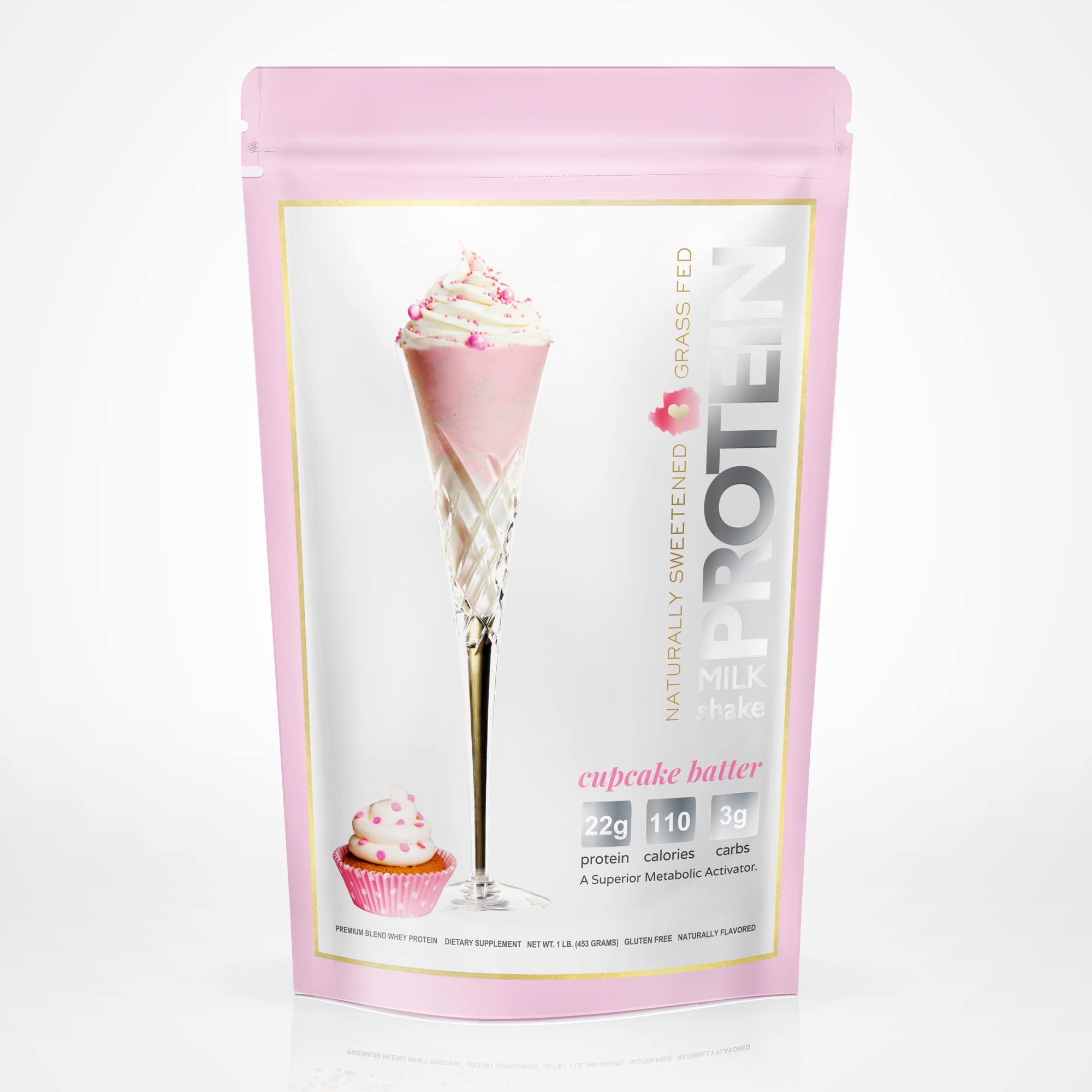 Low Carb Grass Fed Whey Protein Powder (Cupcake Batter, 15 Servings (Pack of 1))