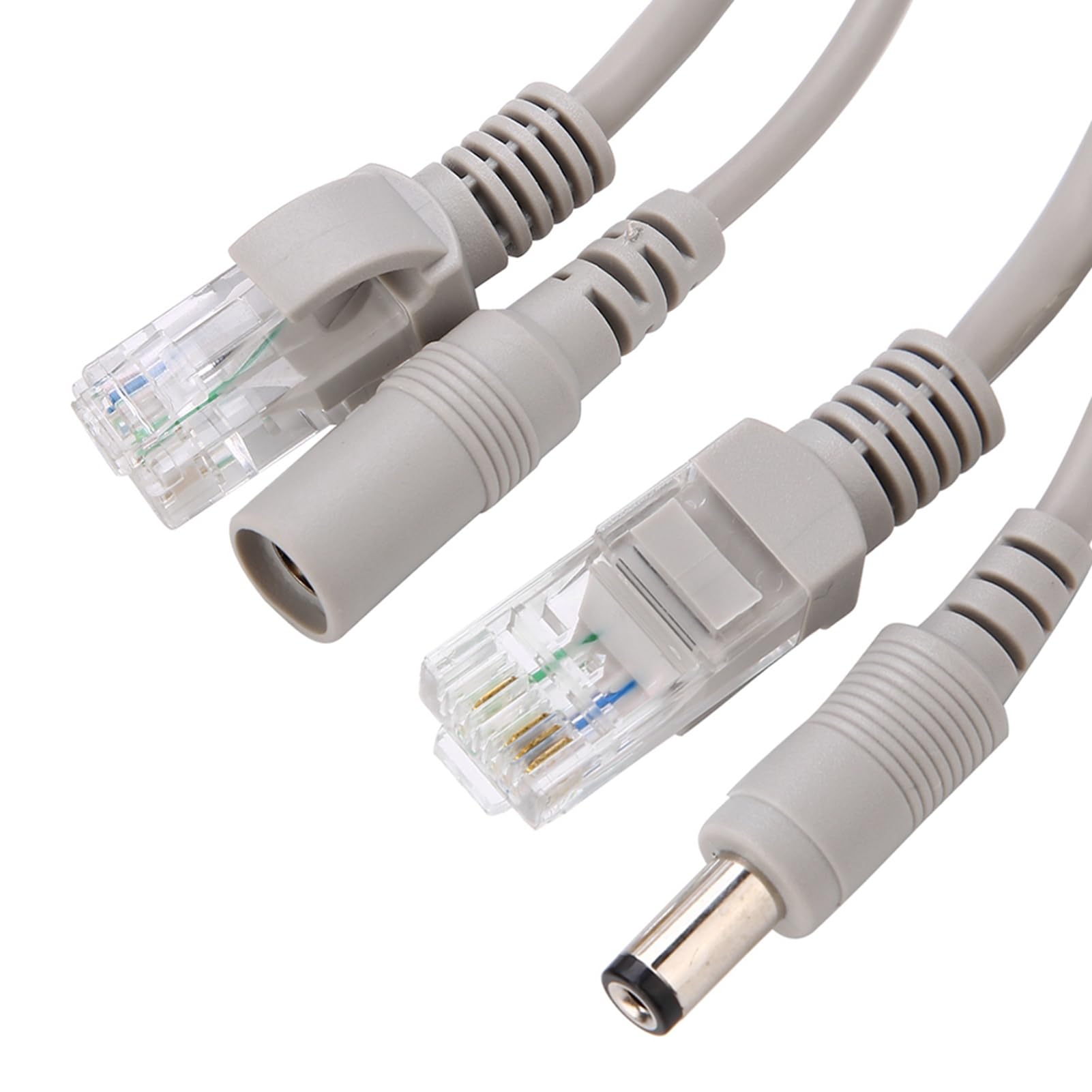 Câble de Surveillance RJ45 avec Alimentation DC, Compatible Caméras IP et Systèmes NVR, 10/100Mbps, pour Installation Intérieure et Extérieure