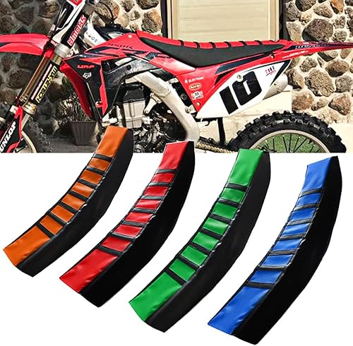 Miniatura 1 de Funda de asiento suave universal para motocross, compatible con Kawasaki KX Honda CRF Yamaha YZF Suzuki RM DR-Z (azul)
