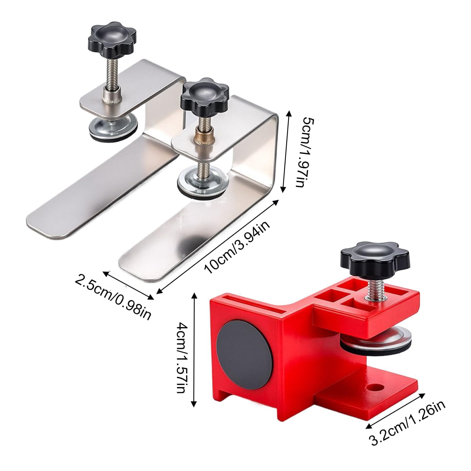 Paquete de 2 clips de alineación de cajones ajustables, medidor de posicionamiento personalizable para plantilla precisa y perforación en ángulo, esencial para la instalación de cajones