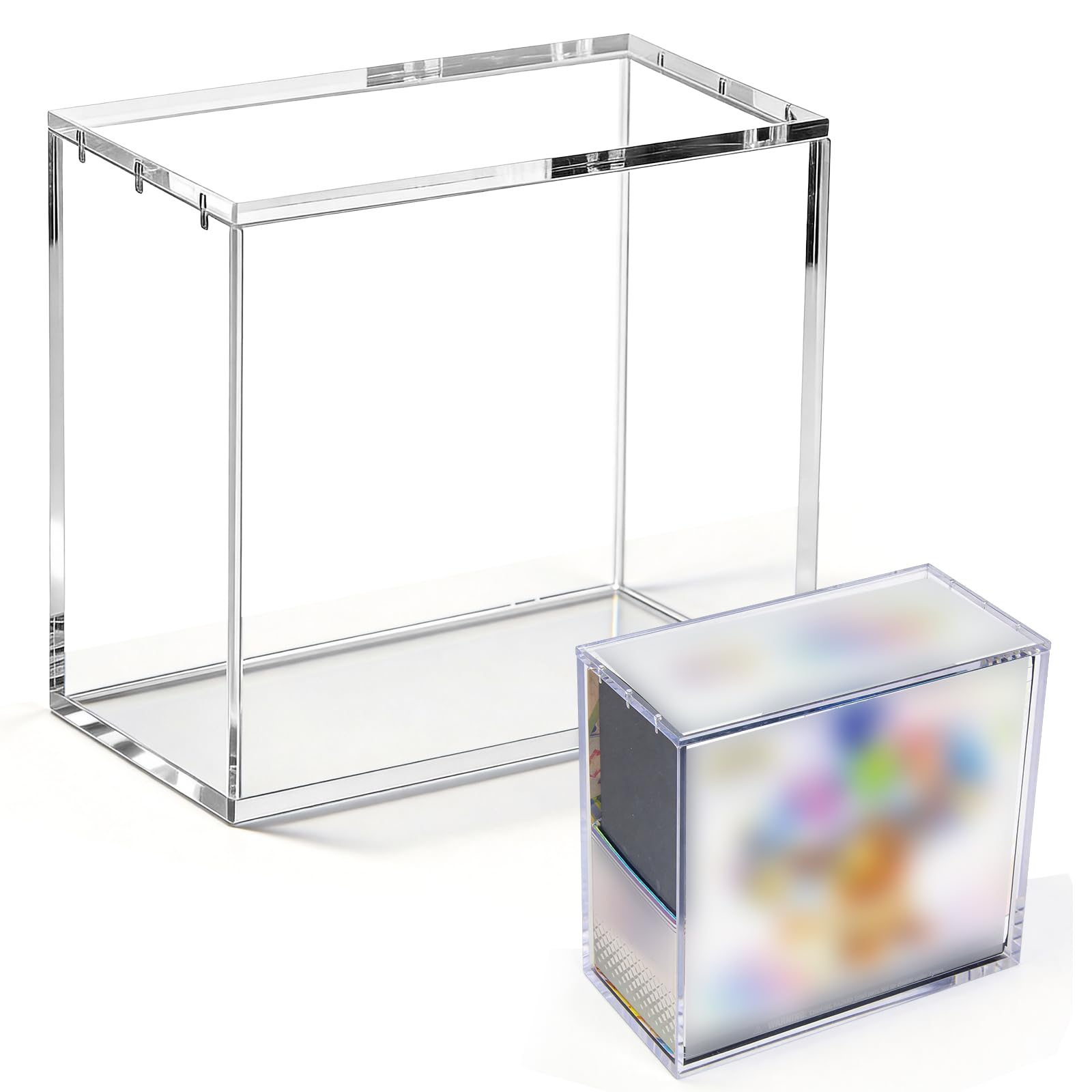 Acrylic ETB Protector Case, 5mm Thick with Magnetic Lid Clear Display Storage Box, Compatible with Elite Trainer Box, Internal Size 16.8 x 19 x 9cm