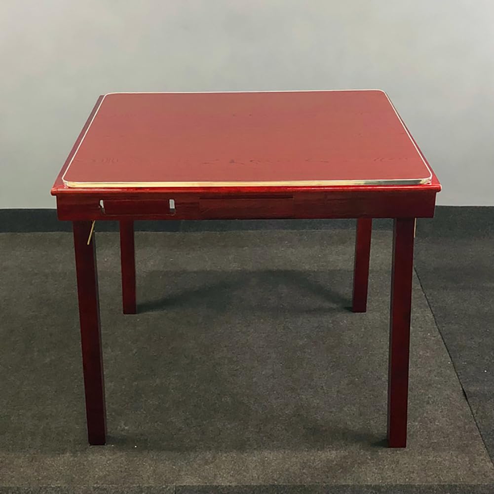 Tavolo Mahjong Pieghevole, Piattaforma di Gioco Mahjong in Legno, Tavolo da Gioco Domino A Pieghe Multifunzionale con Portabicchieri E Mini Cassetti,with Lid