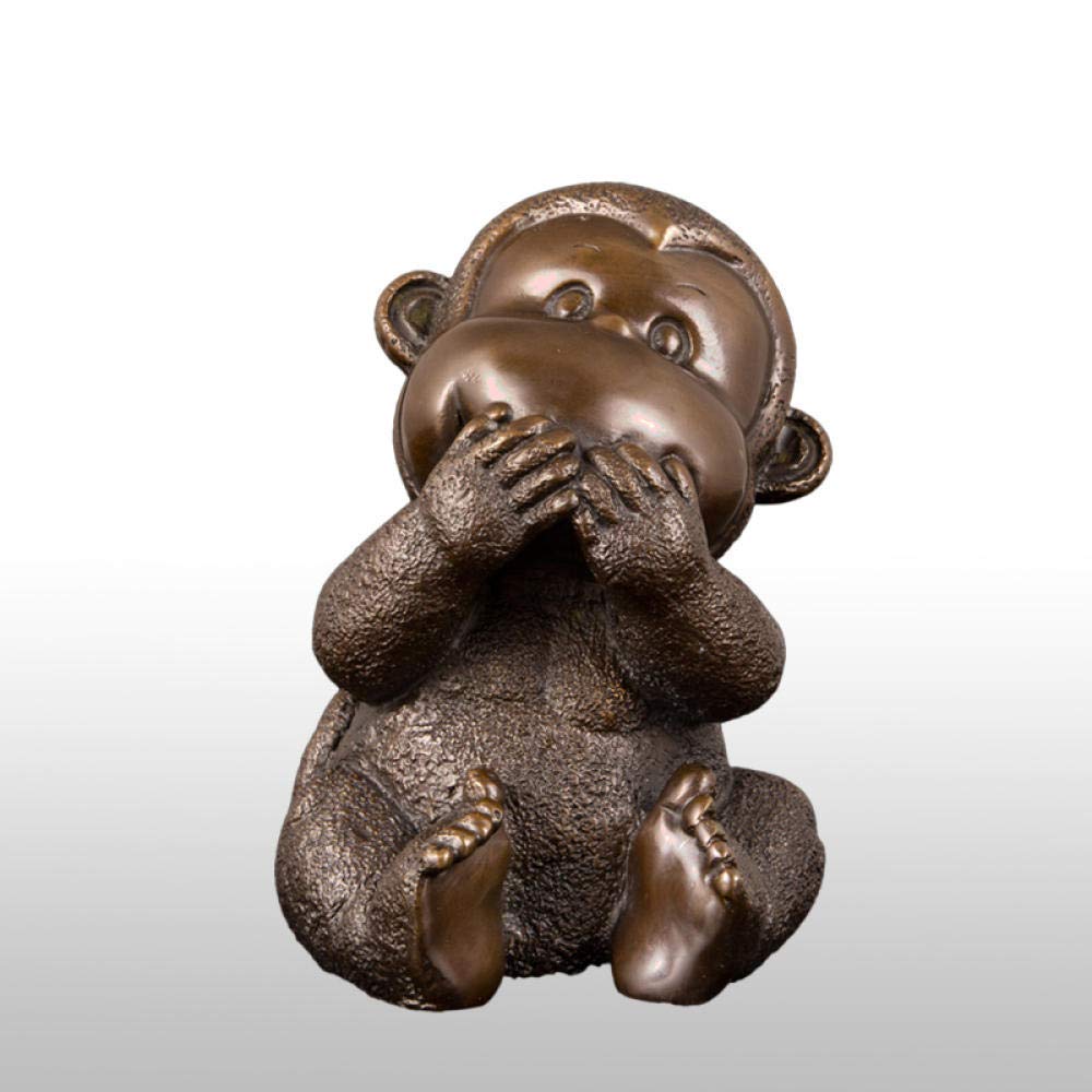 H3TF5J Posągi i figurki Przedmioty dekoracyjne Czysta miedź Śliczna małpa Figurka Statua Zodiak Maskotka Rzeźba Szczęście Feng Shui Sztuka Nauka Dekoracja Prezent dla dziecka