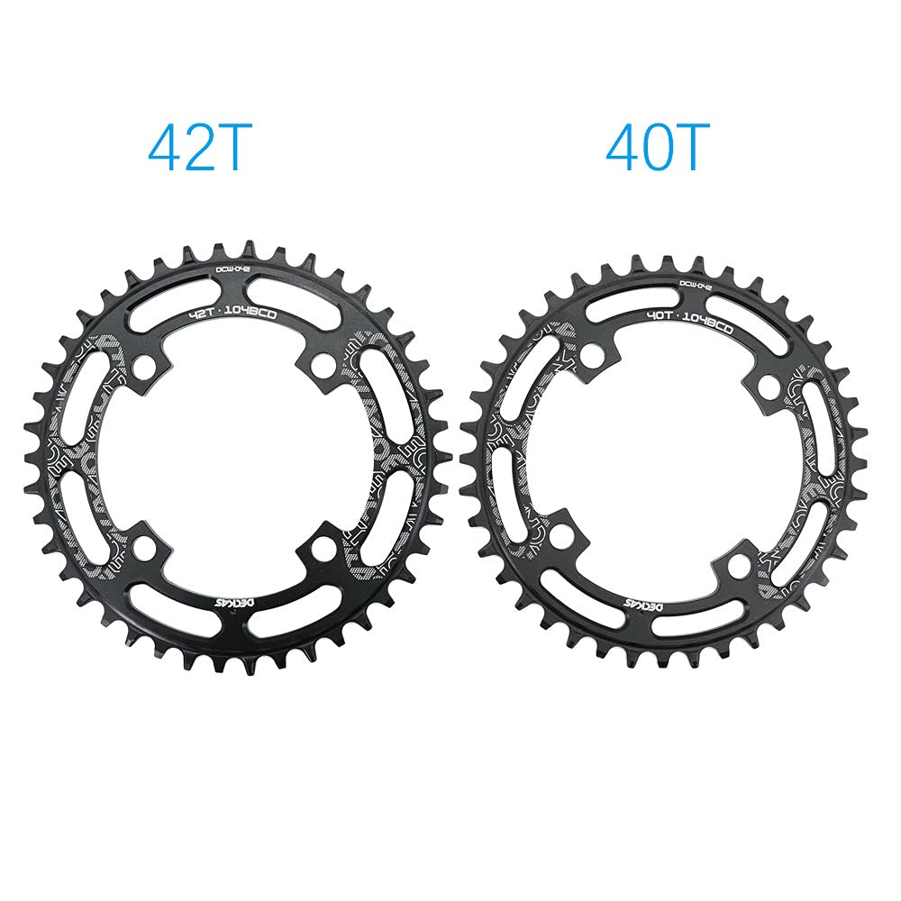 Kettingbladen voor fietsen 1 stuks kettingblad rond 104BCD 40t 42t 44t 46t 48t 50t 52t tand MTB mountainbike kettingwiel tandplaat 104 Bcd 44 46 48 50 52 Kettingbladen voor fietsen (kleur: 48T rond