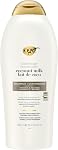 OGX Nourishing + Shampooing hydratant au lait de coco pour fort & Cheveux sains, avec lait de coco, huile de coco & Protéines blanches d'oeufs, surfactants sans parabène, sans sulfate, 25.4 C'est vrai.