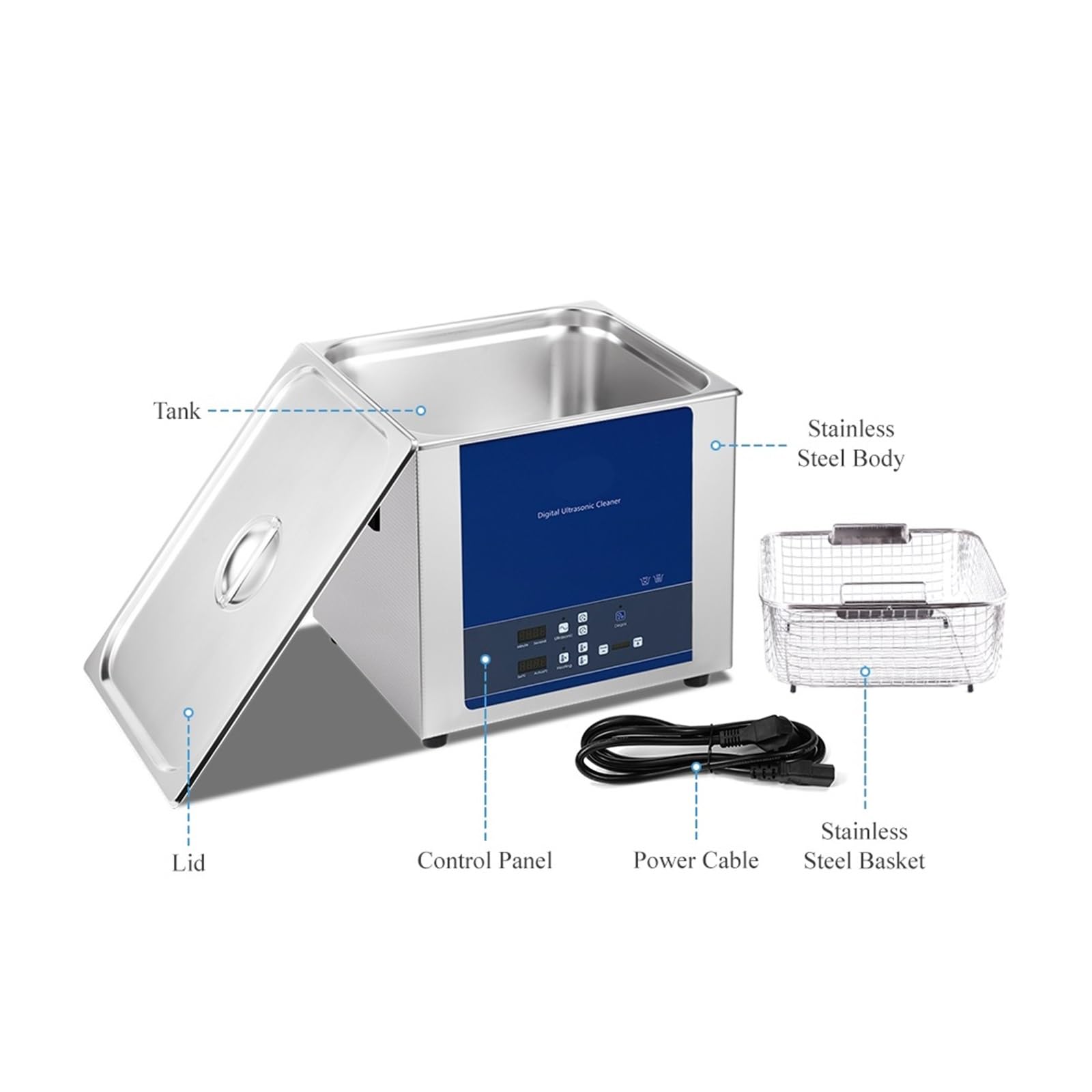 15L Power Set Degassing Ultrasonic Cleaner Laboratory Glassware Denture Metal Instrument Auto Parts Ultrason Washer Machine(110)