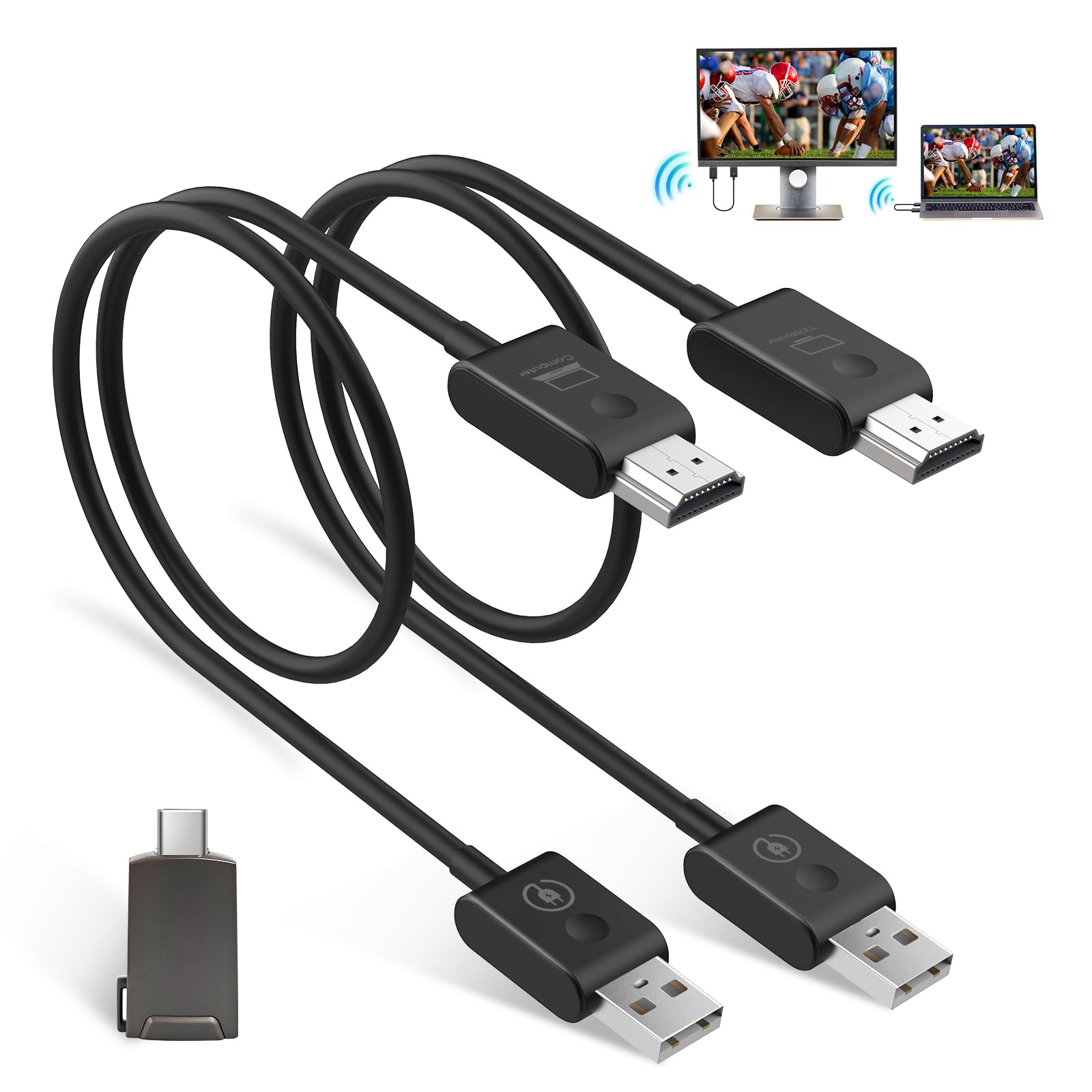 Moman HDMI Wireless Extender HDMI CS6 Trasmettitore HDMI Wireless 1080P HD 20m/65FT 5Ghz File Video Proiezione per Smartphone Monitor Computer HDTV Fotocamera Laptop Proiettore