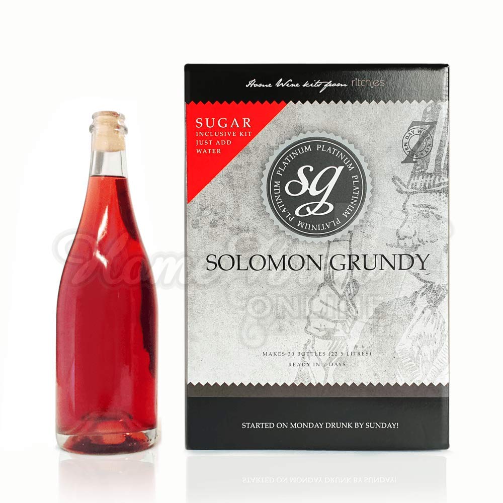Solomon Grundy Platinum Rose Home Brew Wine Ingredient Kit 30 Bottle Rose