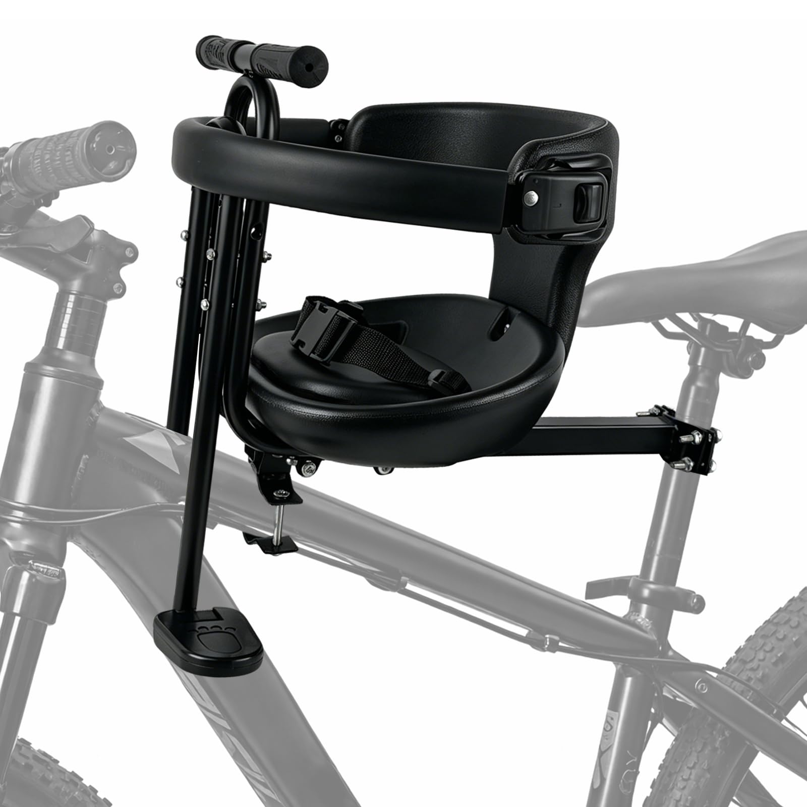 Front Mount Kids Bike Seat,Guardrail,Safety Belt,Pedals,1-3Y,MTB