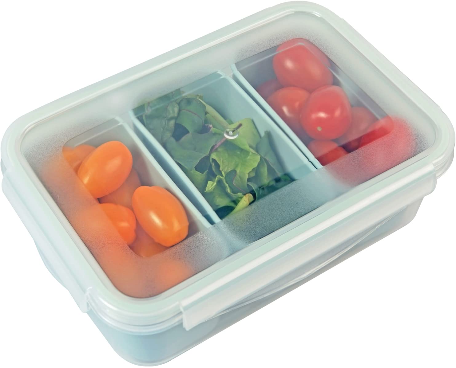 carrotezFood Storage Containers with 3 Removable Compartments, Food Prep Container with Airtight Lids, Portion Control Container, Microwave Safe, Reusable, 4.64 Cup (1100ml)