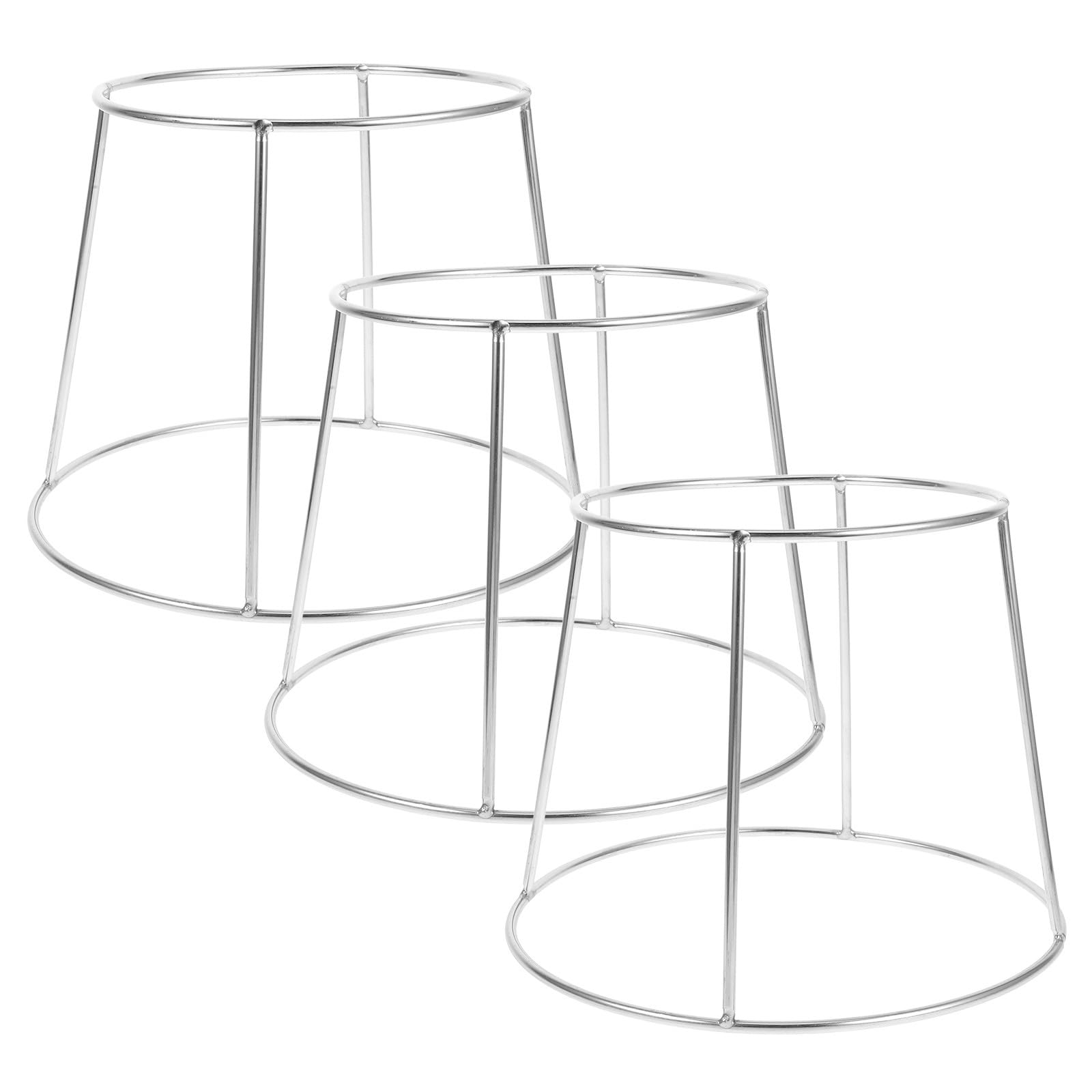 Juego de 3 platos de acero inoxidable de doble capa, soportes de exhibición de mariscos y bandeja de alimentos para restaurante buffet, equipo comercial de servicio de 17 a 23 cm