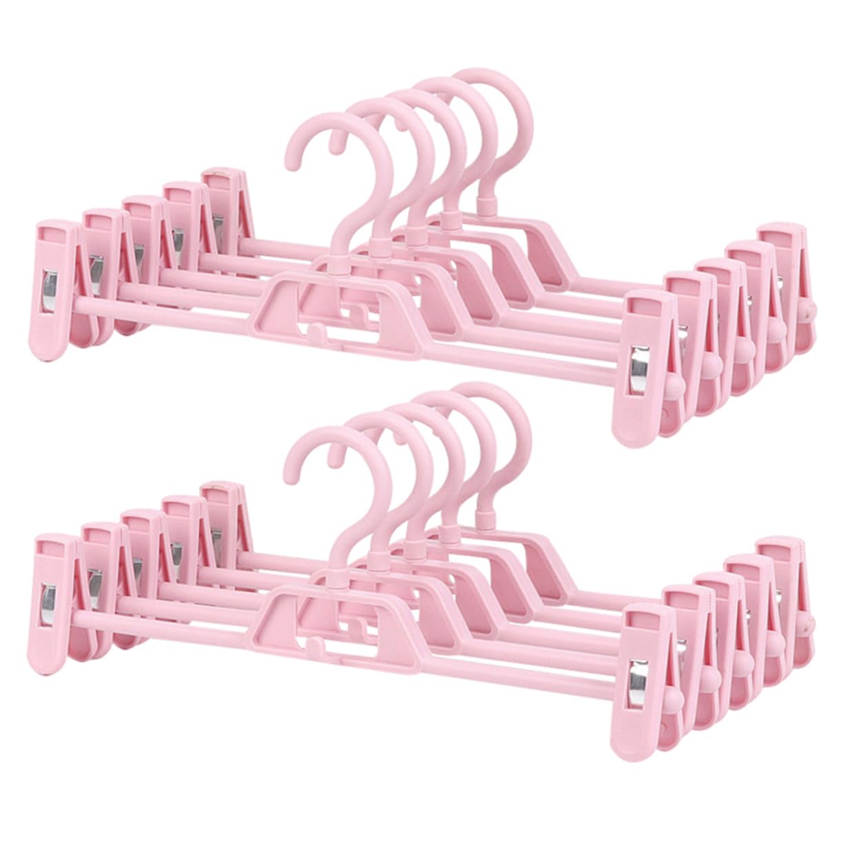 OUNONA 10Pcs Non Slip Plastic Pants Clips for Wardrobe Space Saving Laundry Hanger for Home Organization Retractable Design for Easy Clothing Storage and Drying