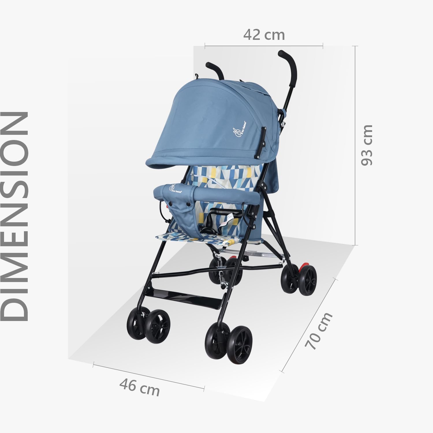 R for Rabbit Pixie Toddles Buggy and Stroller, Baby Stroller and Buggy for Baby, New Born, Kids - Buggy for Kids, Travel Friendly Portable Easy Foldable and Carry, Kids Age 6-36 Months (Abstract Blue) - Image 7 thumbnail