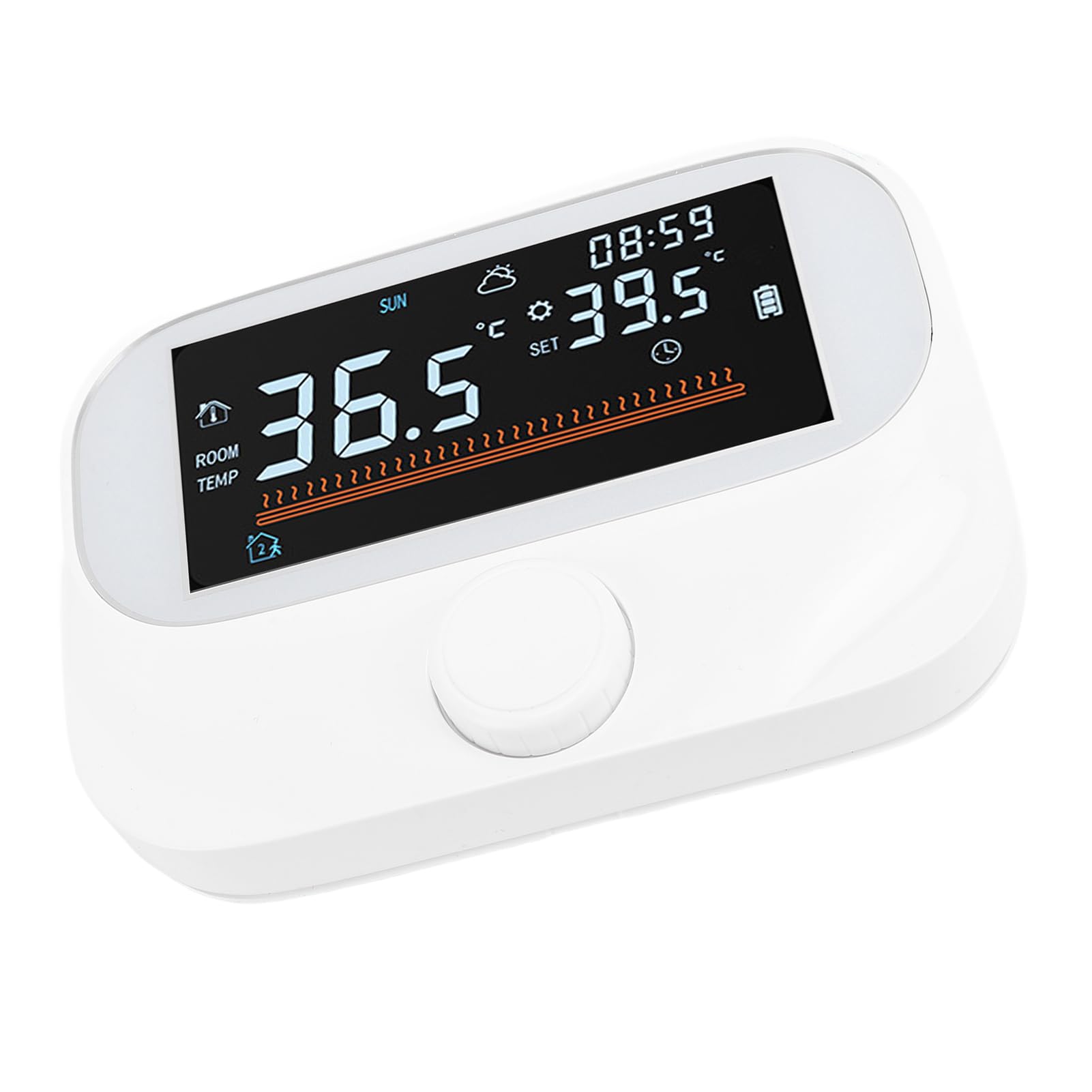 Rengue Programowalny Inteligentny Termostat Bezprzewodowy Regulator Temperatury z Wyświetlaczem LCD Programowanie Przez USB Zasięg 984 Stóp dla Domowego Systemu Grzewczego