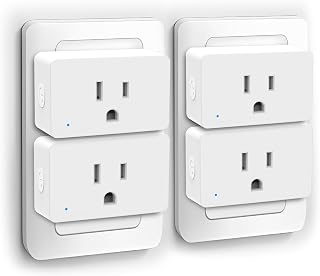 DAYBETTER Smart Plug 15A/1800W, Smart Plugs That Compatible with Alexa and Google Home, 2.4GHz WiFi Bluetooth Alexa Smart Plugs, Smart Outlet with APP Control, Timer & Schedule, 4Pack