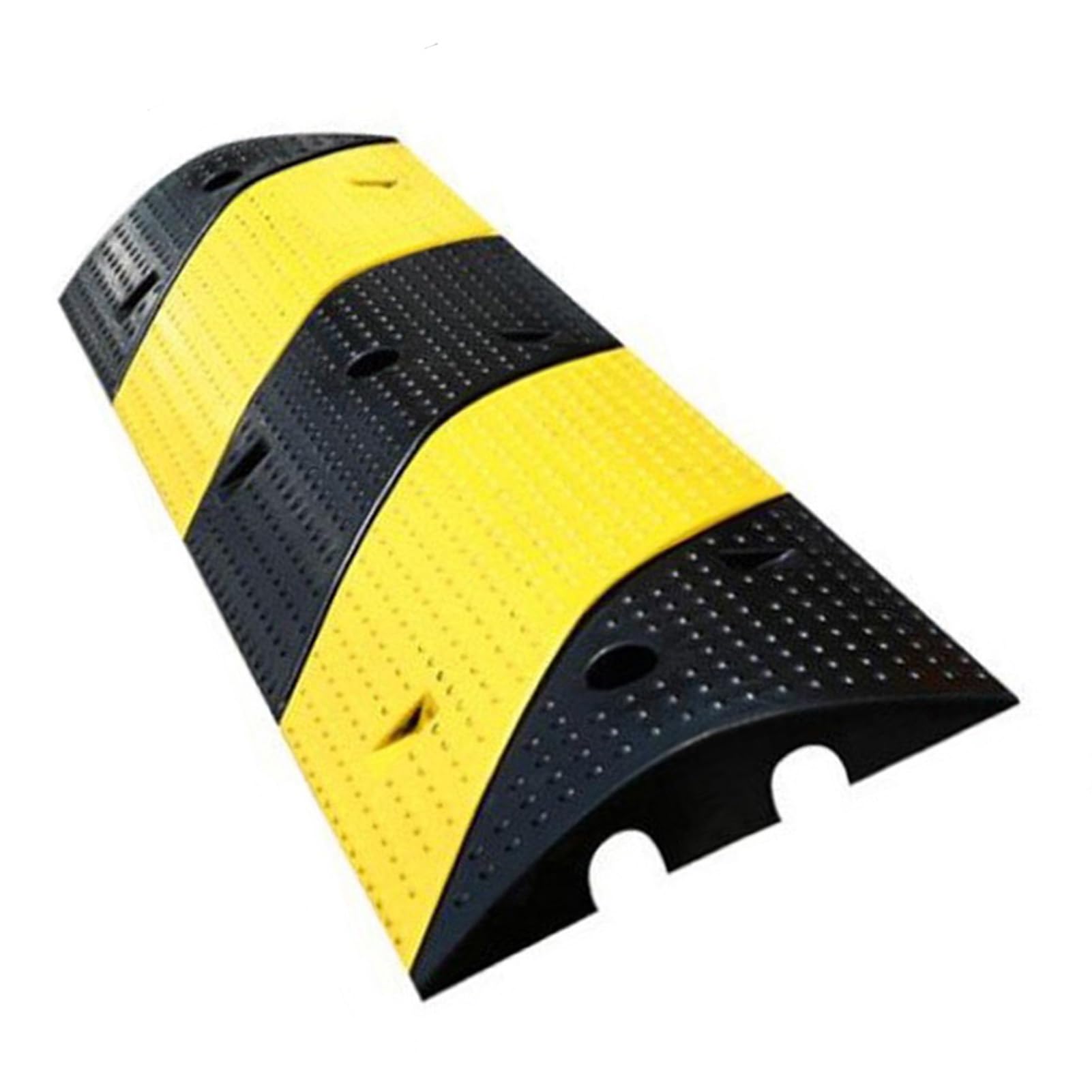 Traffic Ramp,Rubber Pavement with 1 Cable Channel,Load Capacity 6600 Lbs,for Asphalt Concrete Gravel Driveway