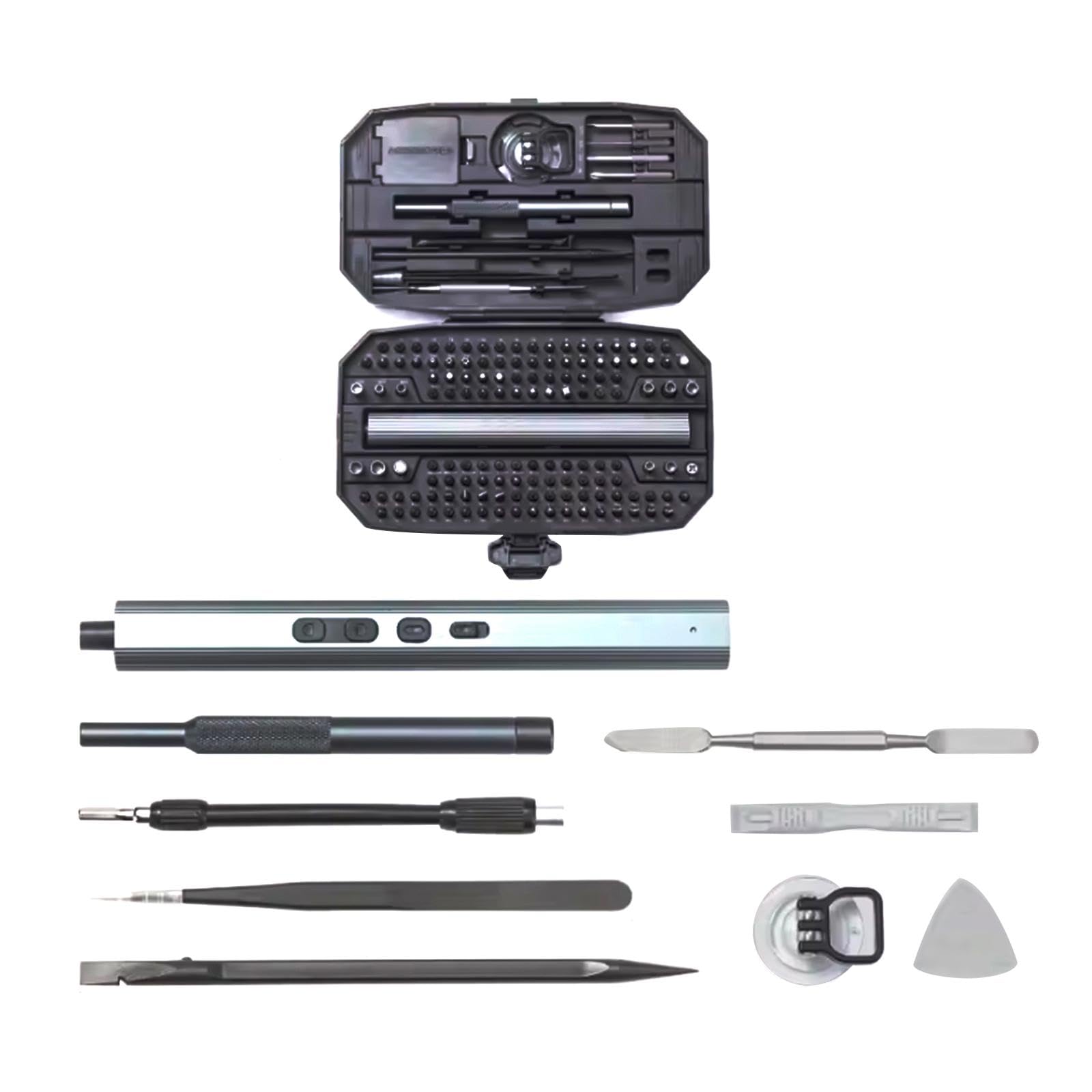 Fenteer Juego Completo de Destornilladores Portátiles, Kit Electrónico 153 en 1, Negro