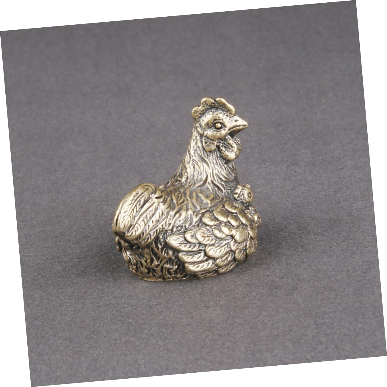 Generic Mosiężna ozdoba na kurę Vintage miedziana statua kury chiński zodiak figurka zwierzątko dekoracje na biurko biuro Feng Shui kolekcjonerska rzeźba