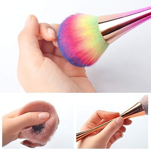 Miniatura 6 de SILPECWEE 2 Unids Cepillos de Uñas Eliminar Polvo Polvo Para Uñas Acrílicas Pinceles de Maquillaje Pinceles de Manicura Cepillo Herramientas de