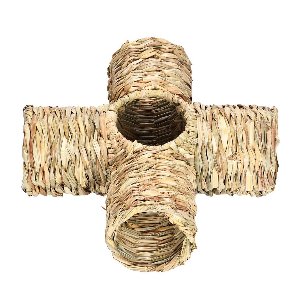 AUklOPVZZ Casa para Conejos, Buen Regalo para Mascotas, el Tiempo Suficiente para Matar el Tiempo, Hierba de Conejo, Juguetes para casa, Nido de Tubo de túnel para hámster, Cuatro Canales