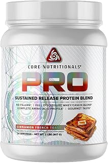 Pro Sustained Release Whey Protein Blend | with Digestive Enzymes | 25g Protein, 2g Carbs | No Fillers | 2 Pound (Cinnamon French Toast)