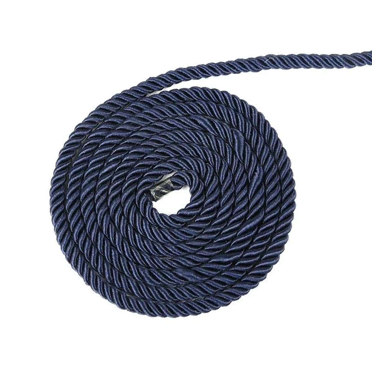 Macrame Cord Twisted String 5 Yards Waxed Braided Twisted Macrame Cord 6mm Multicolor(Navy)