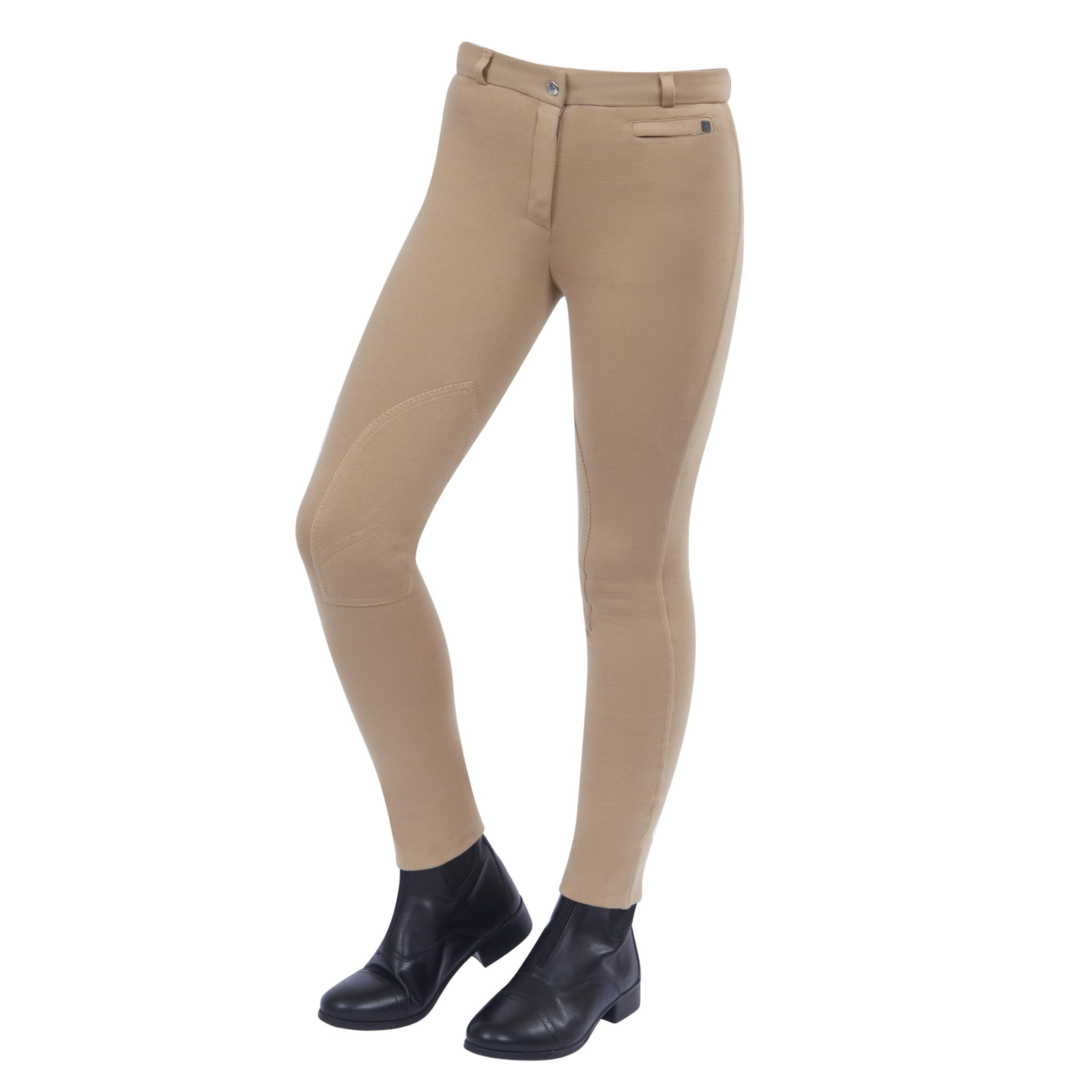 Dublin Supa-Fit Zip Up Knee Patch Jodhpurs, Beige, Ladies 10/28"