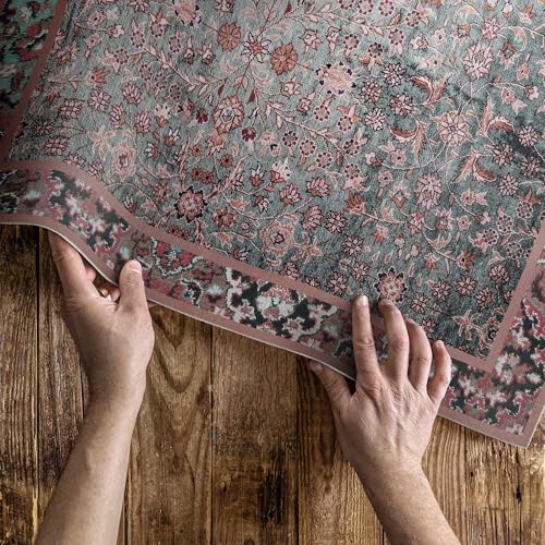 Tapis en vinyle 60x90 cm rectangulaire floral rétro pour porche