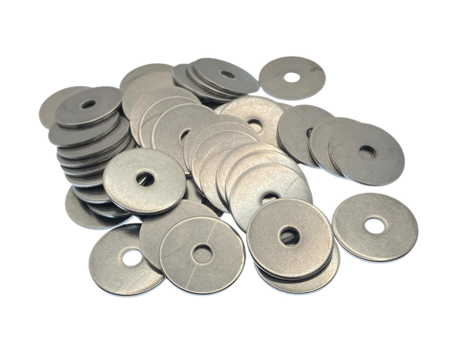 M5 Washers for Screws - M5 x 25 x 1.5mm (50 Pack) Metal Flat Penny Washers for Bolts - A2 Stainless Steel Plain Round (50pc)
