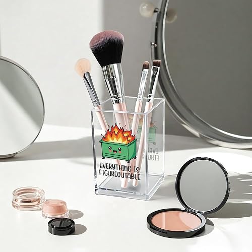 Miniatura 3 de Everything is Figureoutable - Contenedor de lápiz cosmético de acrílico, contenedor emocional para lápices de fuego, regalos de terapia, regalos de