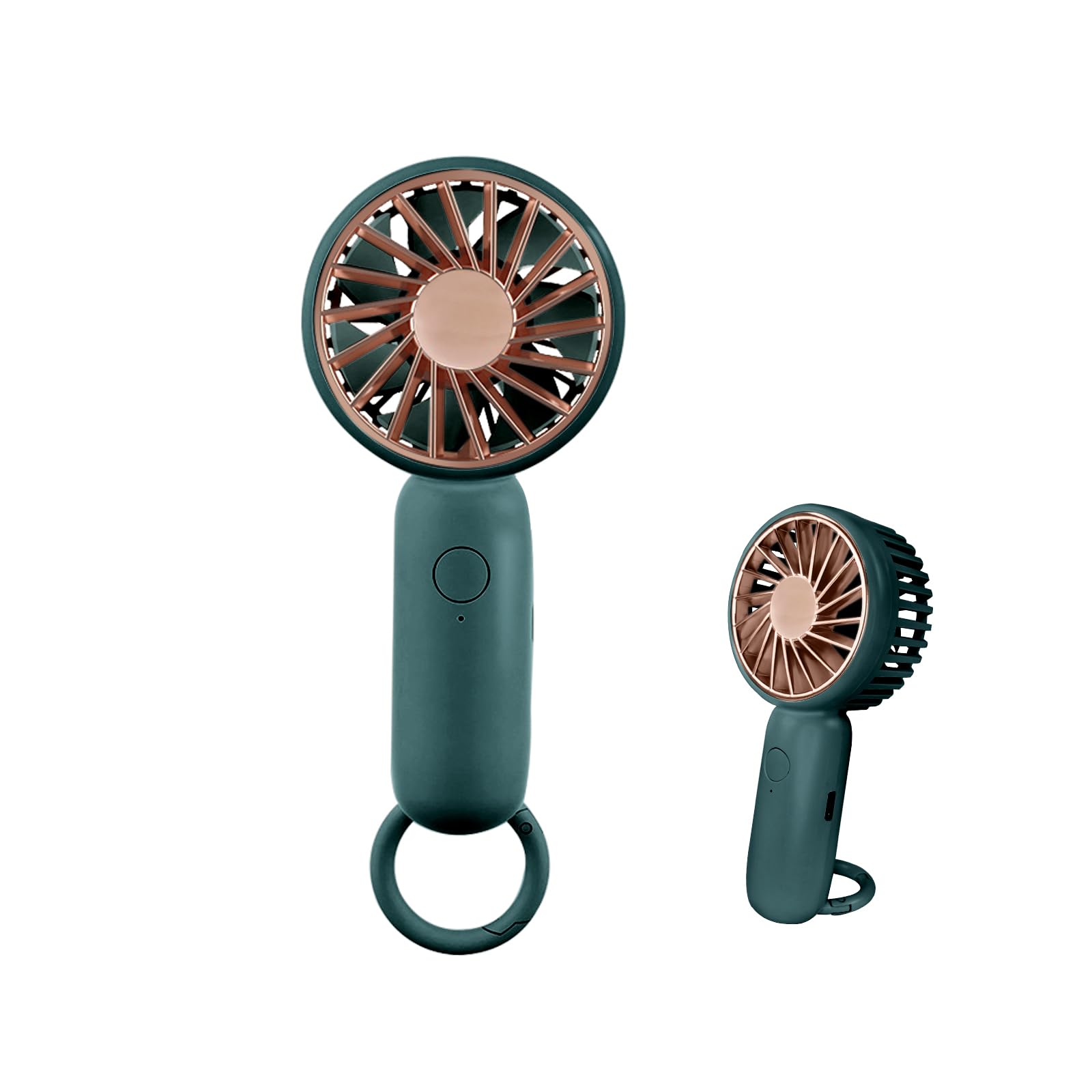 Jsdoin Mini Handheld Fan, Powerful Desk Fan with Buckle, Cute Design 3 Speed Personal Small Portable, Lightweight Makeup Rechargeable USB Fan for Stylish Girl Women Men Indoor Outdoor (Green)Carbonfree Certified