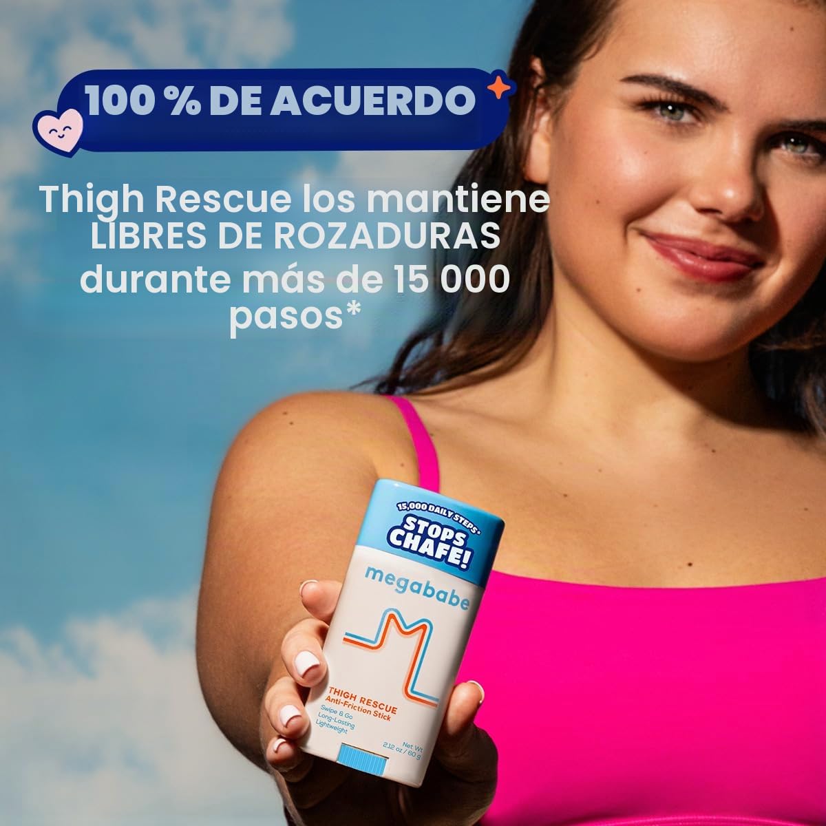 MegaBabe Stick para Rescate de Muslos con Aloe, Pomegranato y Aceite de Uva