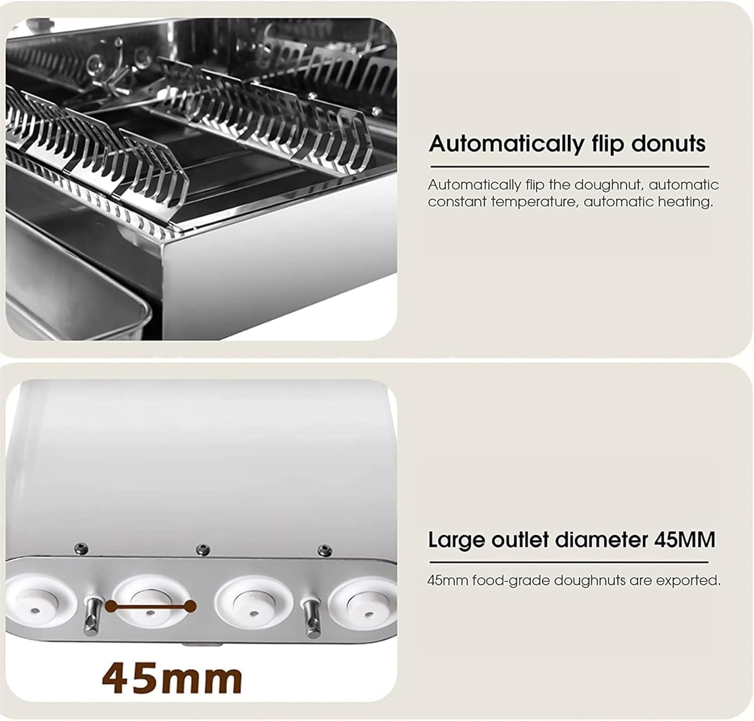 Máquina para hacer donas, totalmente automática, grosor ajustable, alta producción, 1800 unidades/h