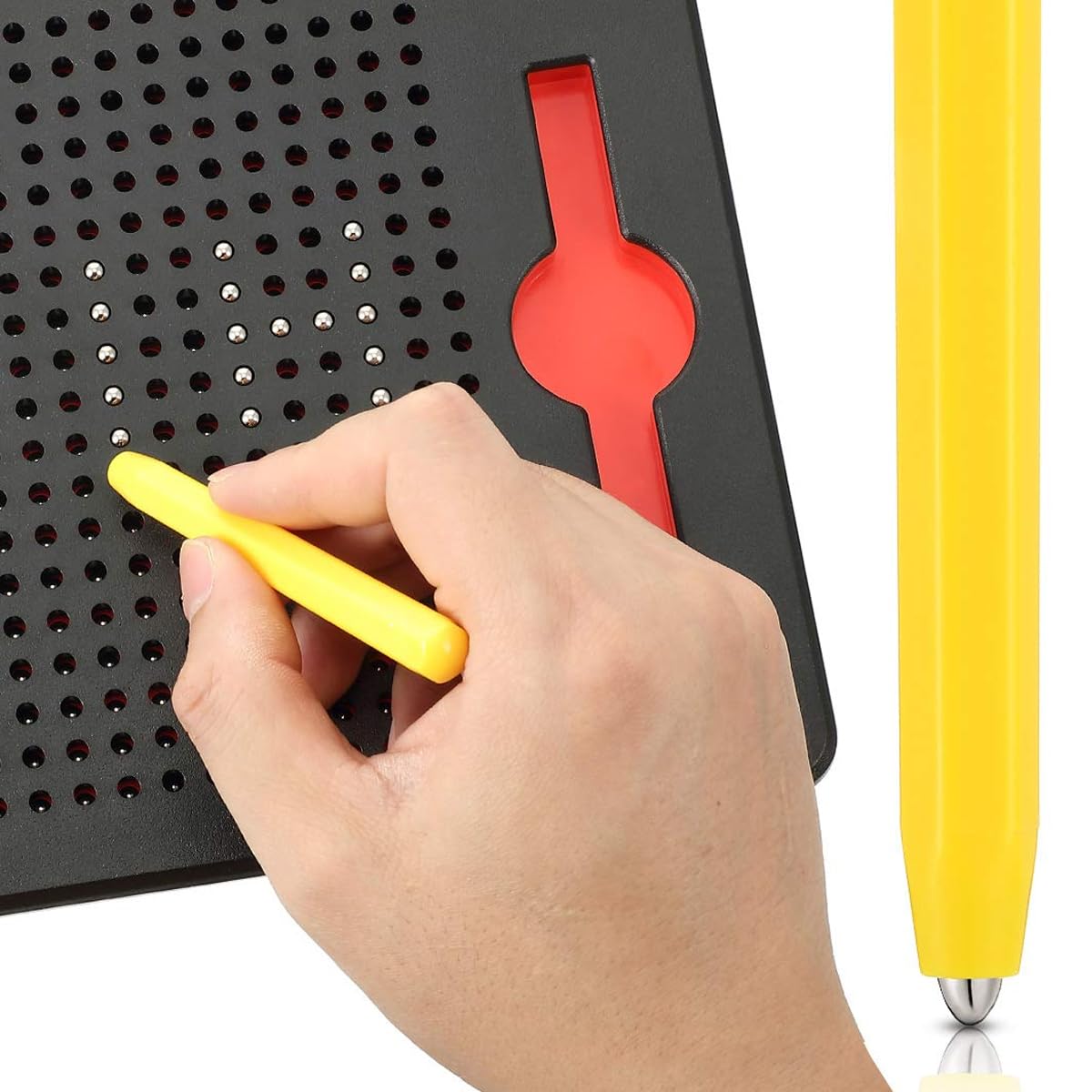 POFET 3Pcs Magnetic Drawing Board Stylus: Replacement Pen with Dots for Writing Board, Red, Blue, Yellow, 1 count (Pack of 3) - Image 4