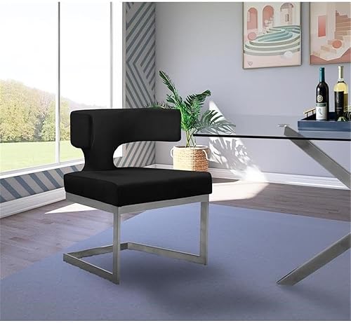 Miniatura 2 de Meridian Furniture Alexandra Collection Modern  Silla de comedor tapizada contemporánea con base de metal duradera, 22 pulgadas de ancho x 22