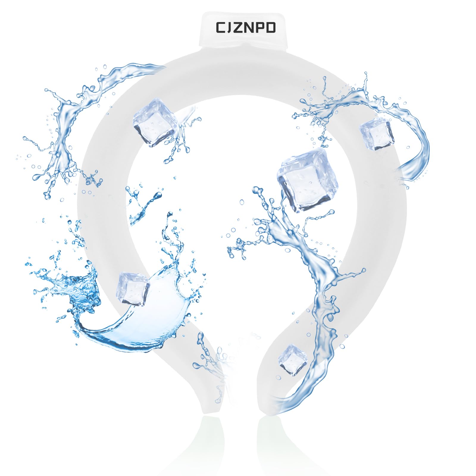 CJZNPD Neck Cooler Ice Cold Ring,Wearable Neck Cooling Tube for Heat and Hot Weather, Ice Collar for Outdoor Workers, Sports, Relief from Hot Flashes Or Fever, Reusable Body Cool Wraps (White)
