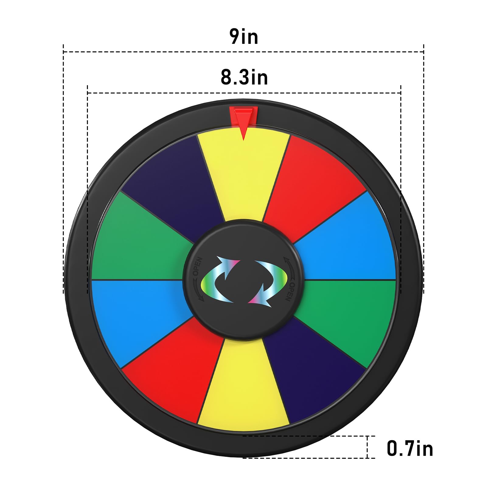 abitcha 10-inch Spinning Prize Wheel - Double-Sided Colorful Tabletop Spinner - Spin The Roulette Wheel for Carnival, Trade Show, Win Fortune Spin Games
