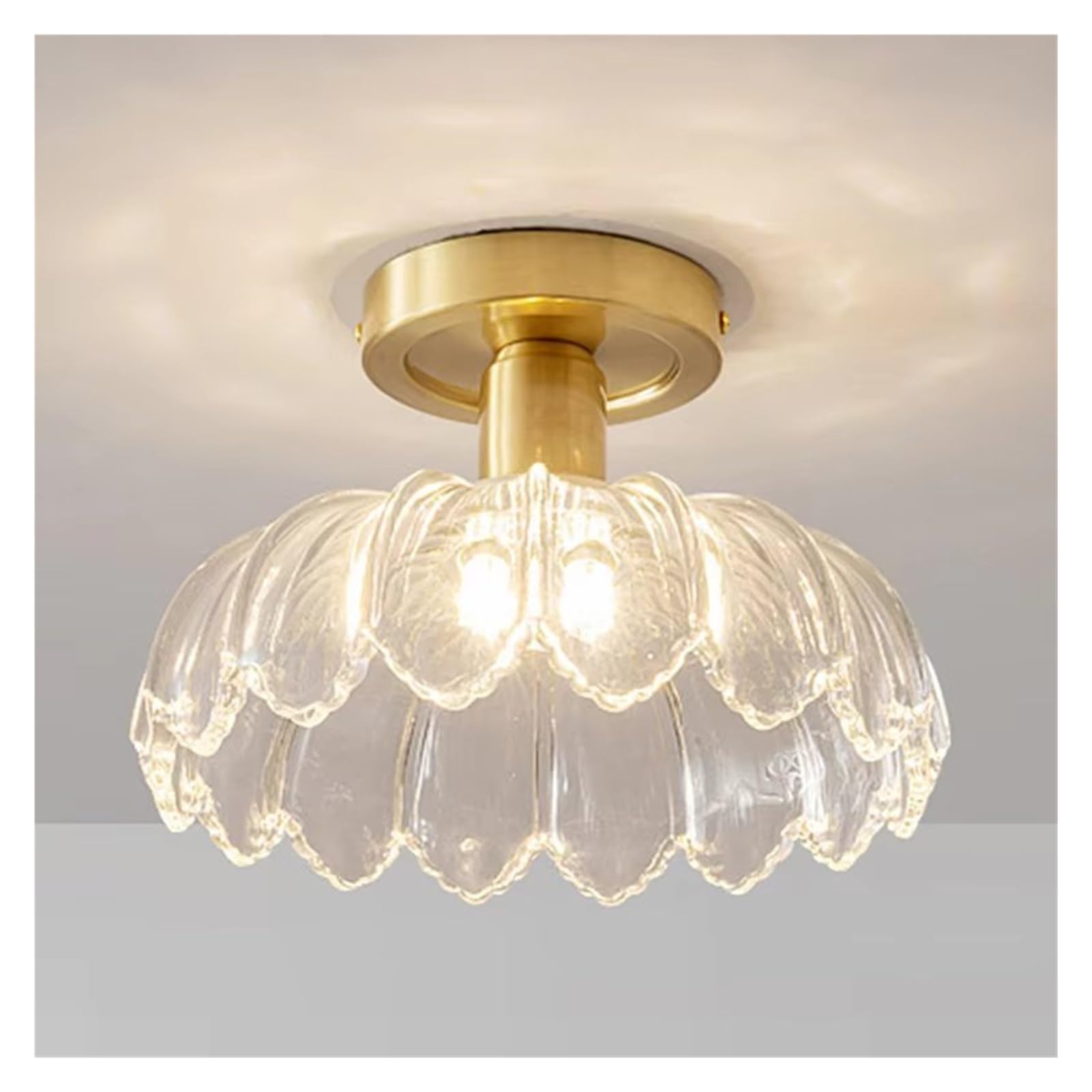 ZTCHSENZT Minimalist Copper Ceiling Lamp Home Cloakroom Bedroom Porch Balcony Corridor Crystal Aisle Lighting,Changeable-12cm