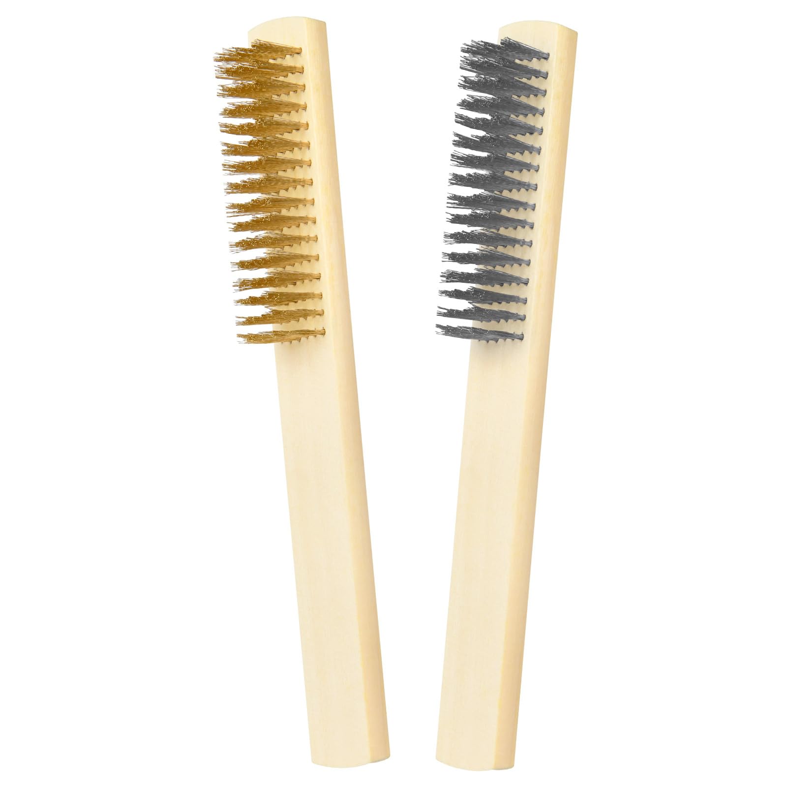 Flintronic 2 Pcs Cepillo de Alambre de latón, Mini cepillos de acero inoxidable, Cepillos de Alambre, Acero Inoxidable/latón/nailon, Para Limpiar Escoria de Soldadura, Suciedad Grasa, Óxido y Polvo