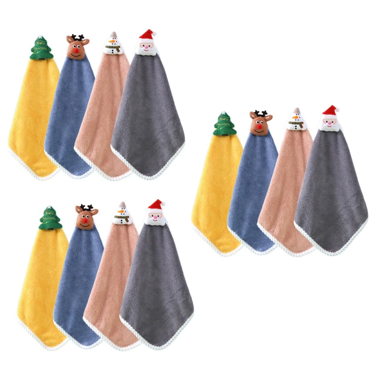 PRETYZOOM 3 Set Di Asciugamani Natalizi Affascinanti A Tema Animale Per Cucina E Bagno Assorbenti Ad Asciugatura Rapida Decorativi 4 Pezzi*3