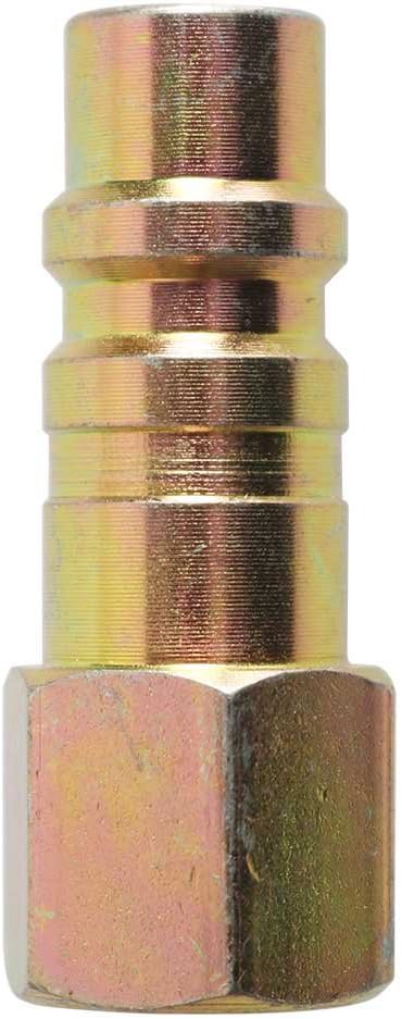 Interstate Pneumatics CPH860 1/2 Inch Industrial Steel Coupler Plug x 3/8 Inch Female NPT