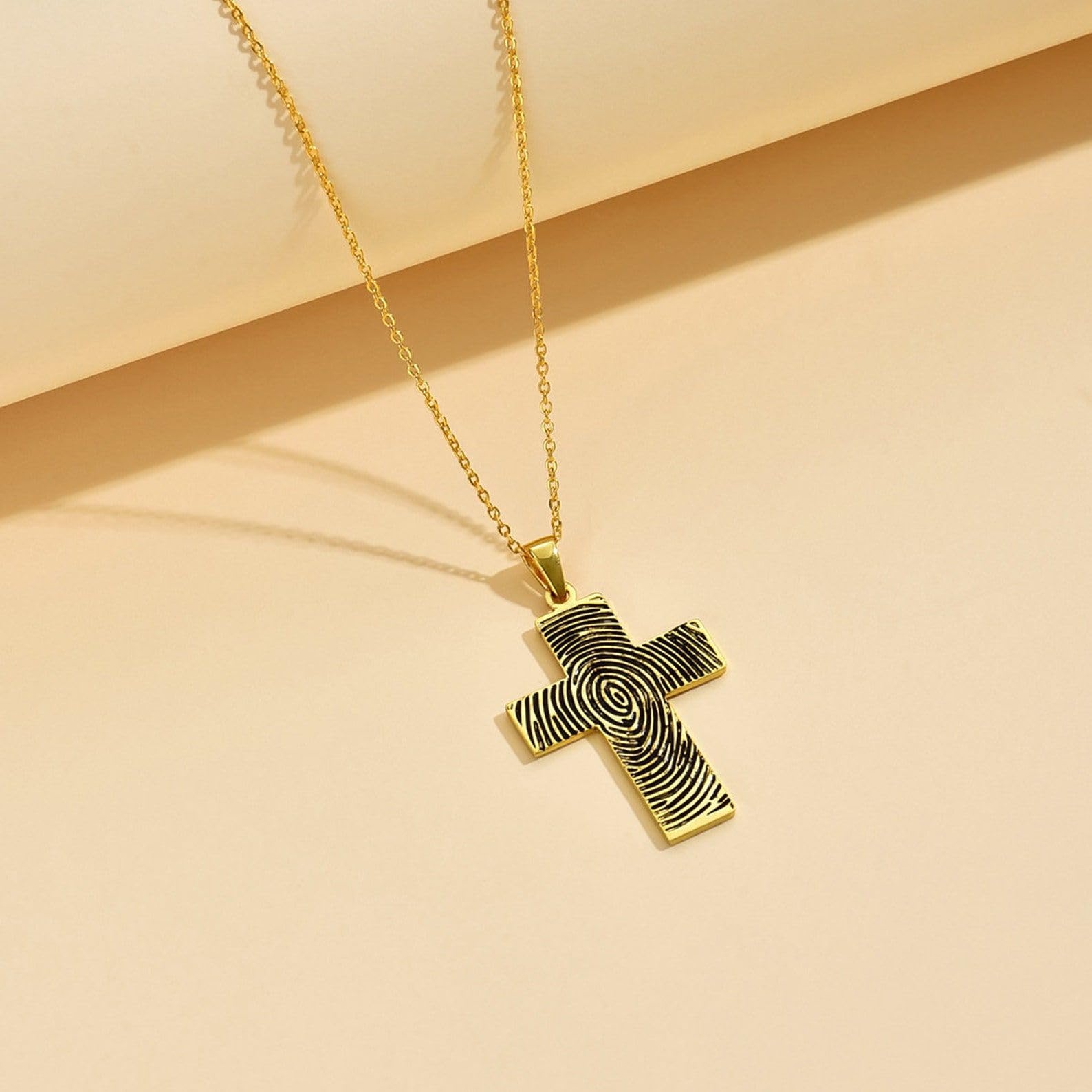 Collar de forma cruzada plata de ley 925 a medida huella dactilar Collar recuerdo a medida huella dactilar recuerdo para abuelo abuela hecho a mano Día de la Madre