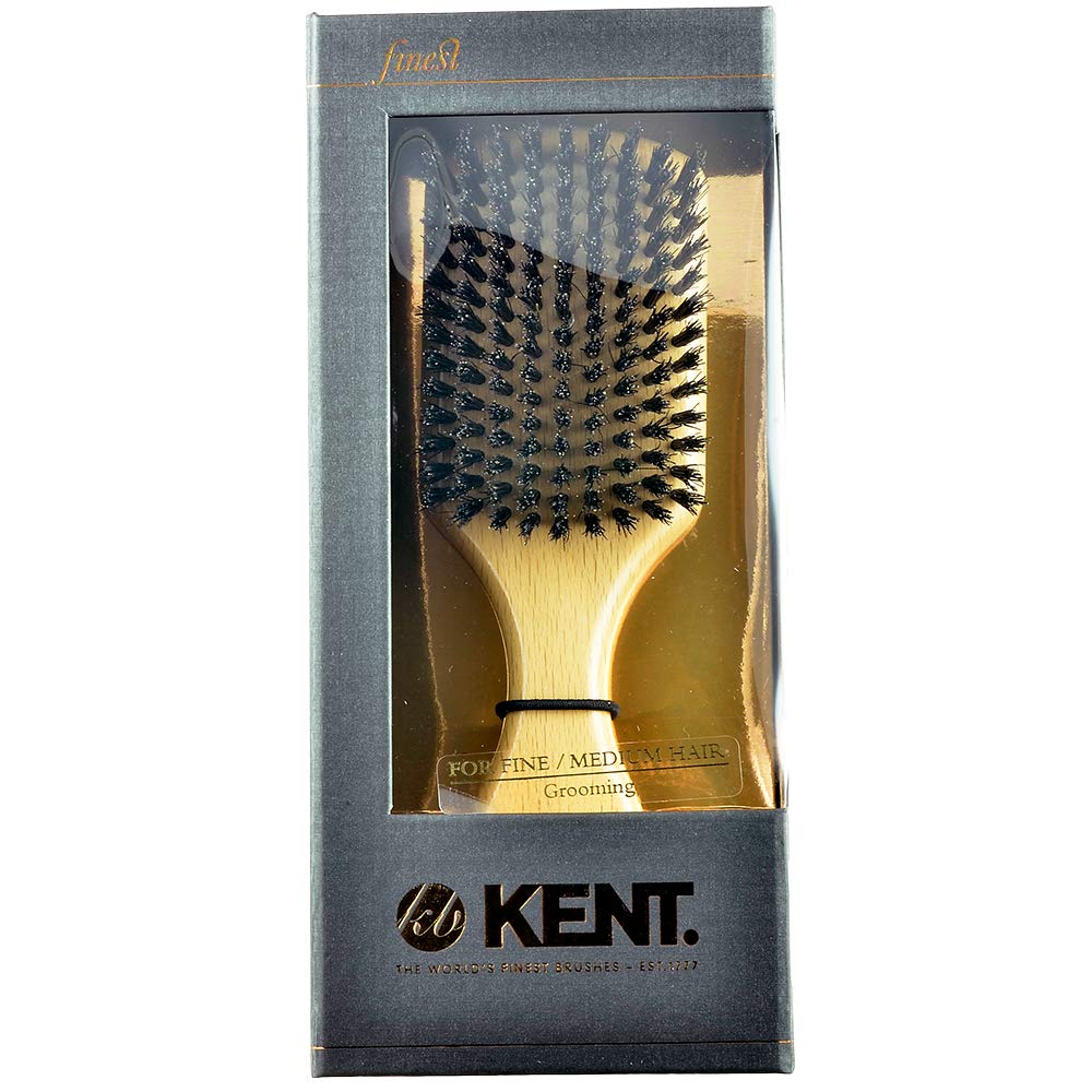 Kent OG2 Beechwood Hair Brush and Facial Brush for Beard Care