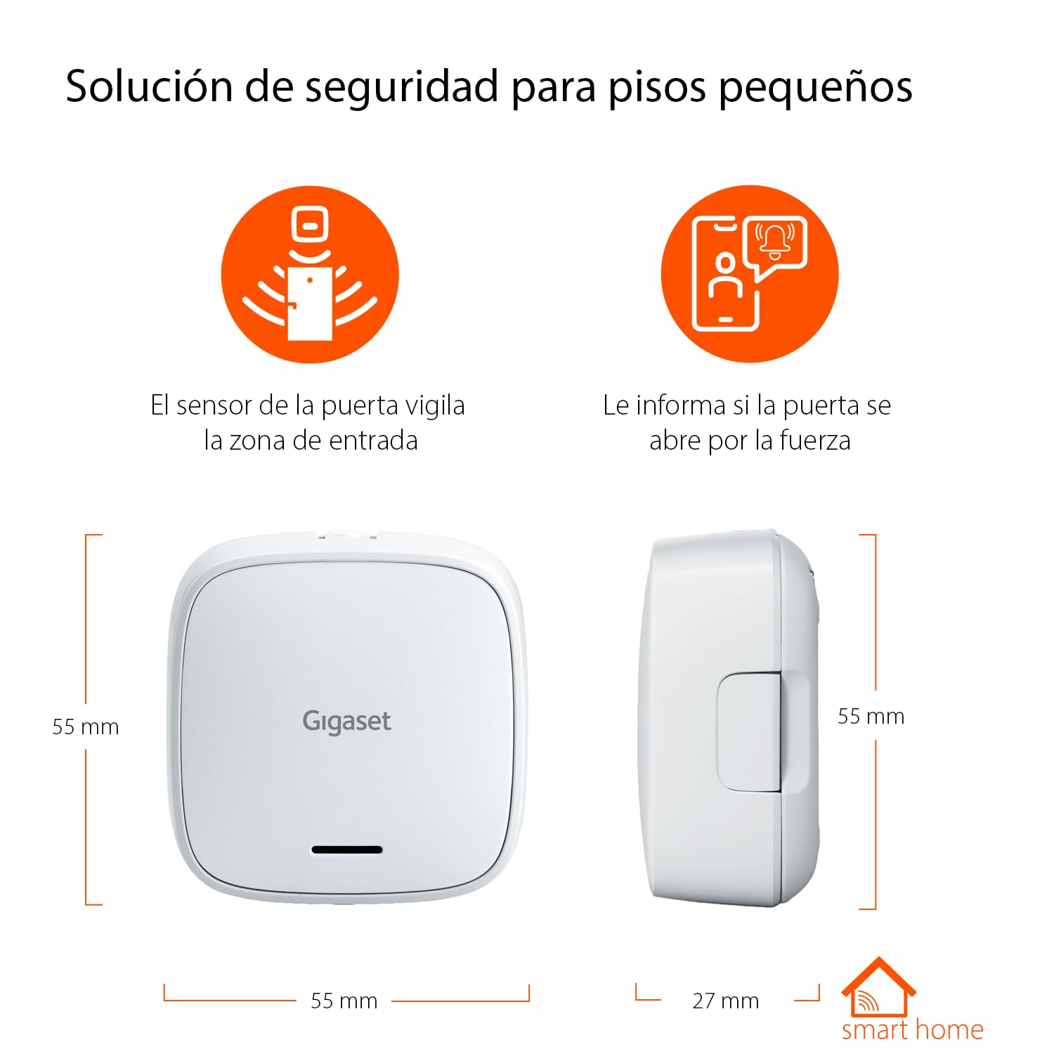 Gigaset Alarm System S - Sistema de alarma Smart Home para hogares con estación base, sensor de puerta, detector de movimiento y sirena de alarma - control por app, blanco