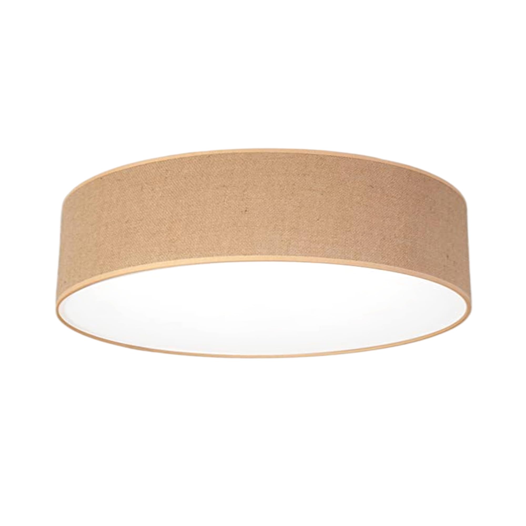 Luminaire Plafonnier Rond Ø38cm, 2xE27, Abat Jour Plafond en Tissu de Coton, Lustre Salon, Chambre Adulte et Chambre Enfant